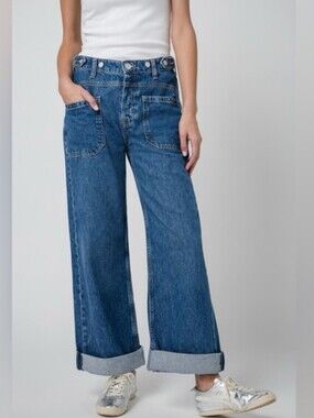 We The Free Palmer Cuffed Jeans - Dark Blue